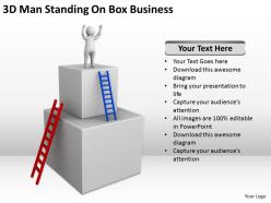 3d man standing on box business ppt graphics icons powerpoint
