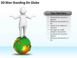 3d man standing on globe ppt graphics icons powerpoint
