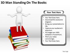 3d man standing on the books ppt graphics icons powerpoint