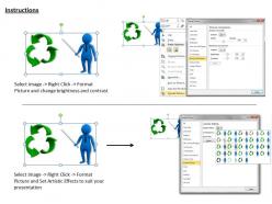 3d man teaching recycle concept ppt graphics icons powerpoint