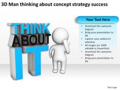 3d man thinking about concept strategy success ppt graphics icons