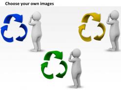 3d man thinking of recycle ppt graphics icons powerpoint