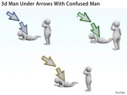 3d man under arrows with confused man ppt graphics icons powerpoint