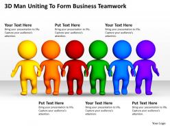 3d man uniting to form business teamwork ppt graphics icons