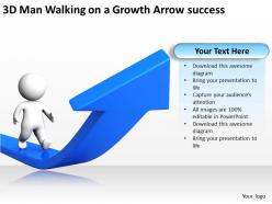 3d man walking on a growth arrow success ppt graphics icons