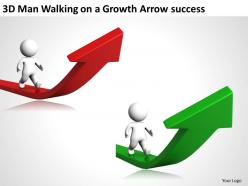 3d man walking on a growth arrow success ppt graphics icons