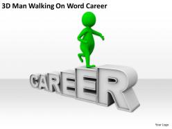 3d man walking on word career ppt graphics icons powerpoint