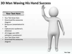 3d man waving his hand success ppt graphic icon