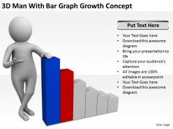 3d man with bar graph growth concept ppt graphics icons powerpoint