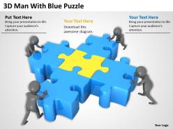 3d man with blue puzzle ppt graphics icons powerpoint