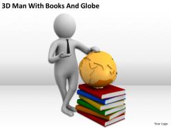 3d man with books and globe ppt graphics icons powerpoint
