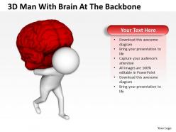 3d man with brain at the backbone ppt graphics icons powerpoint