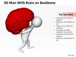 3d man with brain on backbone ppt graphics icons powerpoint