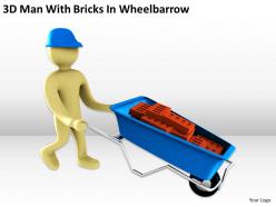 3d man with bricks in wheelbarrow ppt graphics icons powerpoint