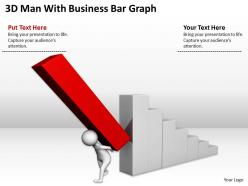 3d man with business bar graph ppt graphics icons powerpoint