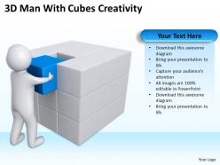3D Man With Cubes Creativity Ppt Graphics Icons