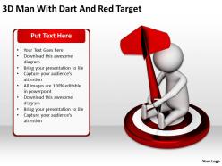 3d man with dart and red target ppt graphics icons powerpoint