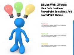 3d man with different idea bulb business powerpoint templates and powerpoint theme