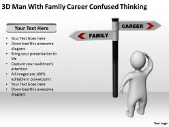 3d man with family career confused thinking ppt graphics icons powerpoint