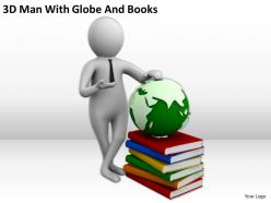 3d man with globe and books ppt graphics icons powerpoint