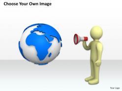 3d man with globe and speaker ppt graphics icons powerpoint