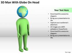 3D Man With Globe On Head Ppt Graphics Icons Powerpoin