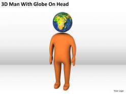 3d man with globe on head ppt graphics icons powerpoin