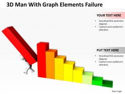 3d man with graph elements failure ppt graphics icons powerpoint