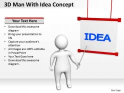 3d man with idea concept ppt graphics icons