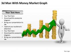 3d man with money market graph ppt graphics icons powerpoint