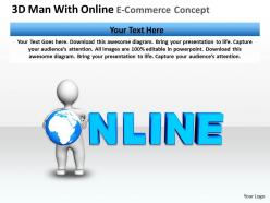 3d man with online e-commerce concept ppt graphics icons