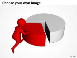 3d man with pie chart blue piece growth ppt graphics icons powerpoint