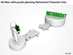 3d man with puzzle planning retirement financial crisis ppt graphics icons