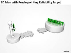 3d man with puzzle pointing reliability target ppt graphics icons