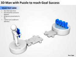 3d man with puzzle to reach goal success ppt graphics icons