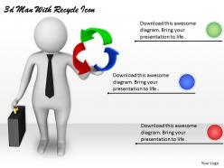 3d Man With Recycle Icon Ppt Graphics Icons Powerpoint
