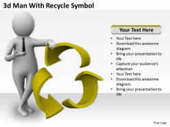 3d Man With Recycle Symbol Ppt Graphics Icons Powerpoint