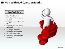 3d man with red question marks business concept ppt graphics icons