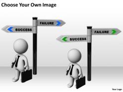 3d man with signboard success failure ppt graphics icons powerpoint