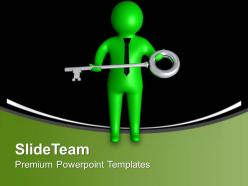 3d man with success key business powerpoint templates ppt themes and graphics 0213