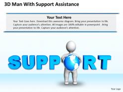3d man with support assistance business concept ppt graphics icons