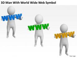 3d man with world wide web symbol ppt graphics icons powerpoint