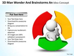 3d man wonder and brainstorms an idea concept ppt graphics icons
