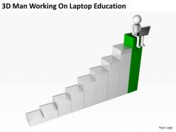 3d man working on laptop education ppt graphics icons powerpoint