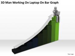 3d man working on laptop on bar graph ppt graphics icons powerpoint
