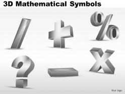 3d mathematical symbols powerpoint presentation slides