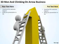 3d men and climbing on arrow business ppt graphics icons powerpoint