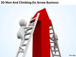 3d men and climbing on arrow business ppt graphics icons powerpoint