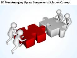 3d men arranging jigsaw components solution concept ppt graphics icons powerpoin