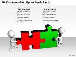 3d men assembled jigsaw puzzle pieces business issues ppt graphics icons